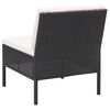 vidaXL 6-tlg. Garten-Lounge-Set mit Auflagen Poly Rattan Schwarz