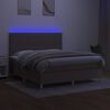 vidaXL Boxspringbett mit Matratze & LED Taupe 160x200 cm Stoff