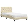 vidaXL Bett mit Matratze Creme 100x200 cm Stoff