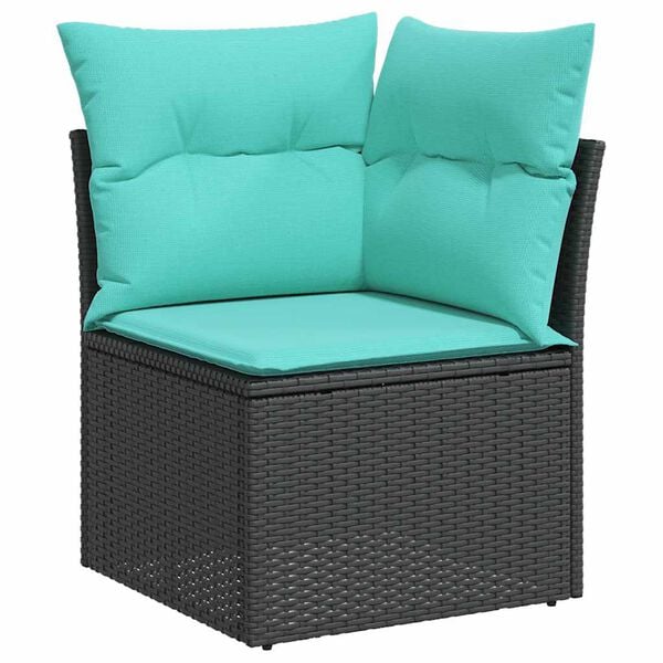vidaXL 8-tlg. Garten-Sofagarnitur mit Kissen Grau Poly Rattan Akazie