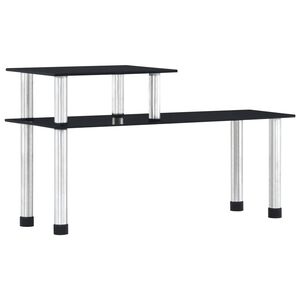 vidaXL K&uuml;chenregal Schwarz 45&times;16&times;26 cm Hartglas