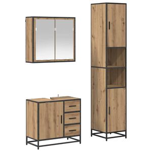 vidaXL Badezimmerm&ouml;bel-Set 3 Stk. Artisan-Eiche Holzwerkstoff