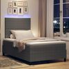 vidaXL LED Boxspringbett Hellgrau und Wei&szlig; 120 x 190 cm Cordstoff