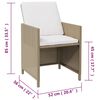 vidaXL Gartenstühle mit Hocker 2 Stk. Poly Rattan Beige