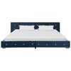 vidaXL Bett mit Memory-Schaum-Matratze Blau Samt 180x200cm