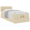 vidaXL Ottoman-Bett mit Matratze Creme 100x200 cm Stoff