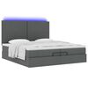 vidaXL Ottoman-Bett mit Matratzen & LEDs Dunkelgrau 200x200 cm Stoff