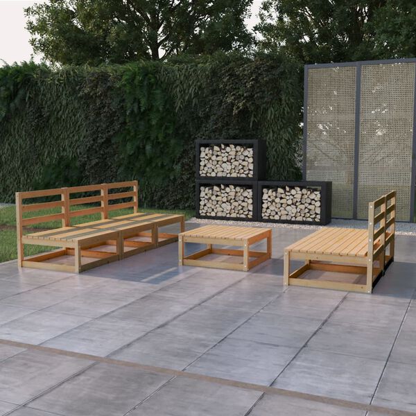 vidaXL 6-tlg. Garten-Lounge-Set Massivholz Kiefer