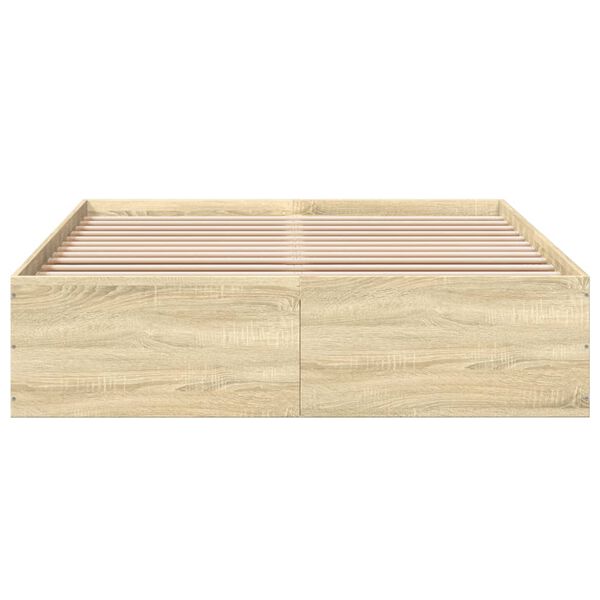 vidaXL Bettgestell Sonoma-Eiche 120x190 cm Holzwerkstoff