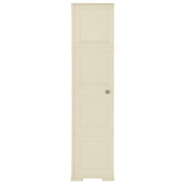 vidaXL Kunststoffschrank 40x43x164 cm Holzdesign Angora-Wei&szlig;