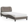 vidaXL Bett mit Matratze "Hvar" Taupe 90x200 cm Stoff