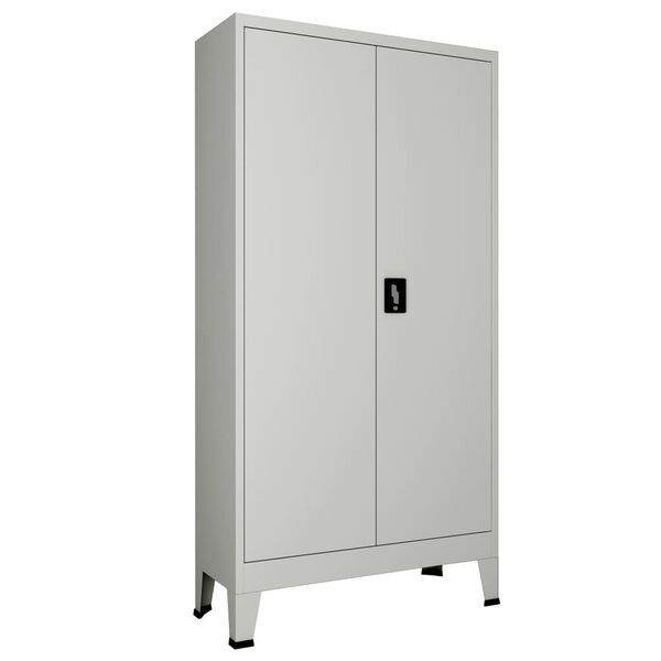 vidaXL B&uuml;roschrank mit 2 T&uuml;ren Stahl 90x40x180 cm Grau