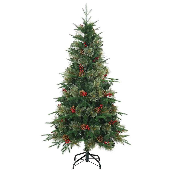 vidaXL K&uuml;nstlicher klappbarer Weihnachtsbaum Gr&uuml;n 150 cm PE und PVC