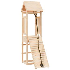 vidaXL Spielturm mit Kletterwand Massivholz Kiefer