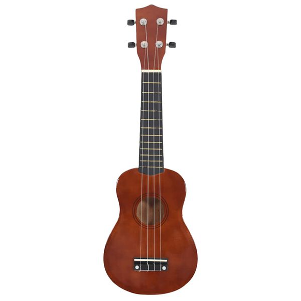 vidaXL Sopran Ukulele Set für Kinder mit Tasche Dunkles Holz 21"