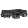 vidaXL Gartensofa-set 9 stk. Grau und Dunkelgrau Poly-Rattan