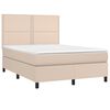 vidaXL Boxspringbett mit Matratze & LED Cappuccino-Braun 140x200cm
