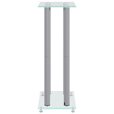 vidaXL Lautsprecher-Ständer 2 Stk. Silbern Hartglas 4 Säulen