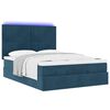 vidaXL Ottoman-Bett mit Matratzen & LEDs Dunkelblau 140x200 cm Samt