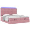 vidaXL Ottoman-Bett mit Matratzen & LEDs Rosa 160x200 cm Samt