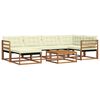 vidaXL Outdoor-Sofagarnitur 19 pcs Natur und Creme Massivholz Akazie