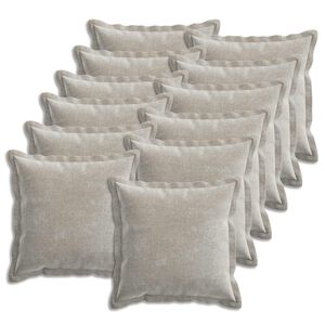 vidaXL Kissenbezug 12 pcs HOUTEN Hellgrau 45 x 45 cm Chenille-Stoff