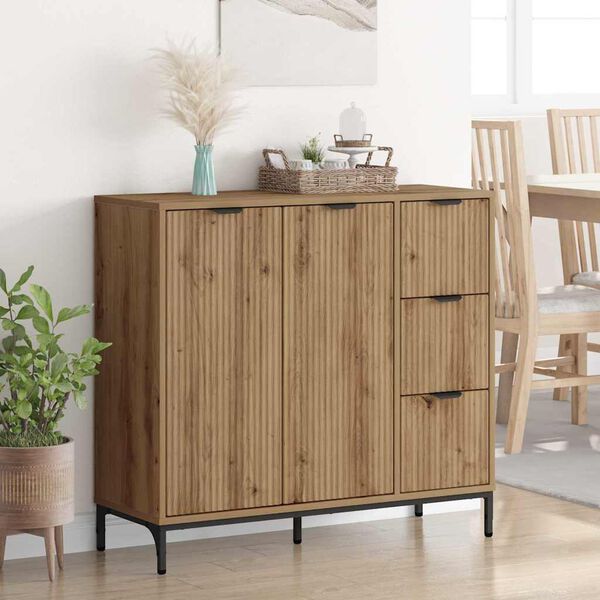 vidaXL Sideboard Artisan-Eiche 89,5 x 33 x 82 cm Holzwerkstoff