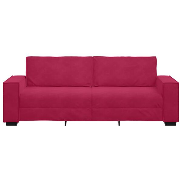 vidaXL 3-Sitzer-Sofa Weinrot 180 cm Samt
