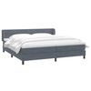 vidaXL Boxspringbett mit Matratzen Dunkelgrau 180x210 cm Samt