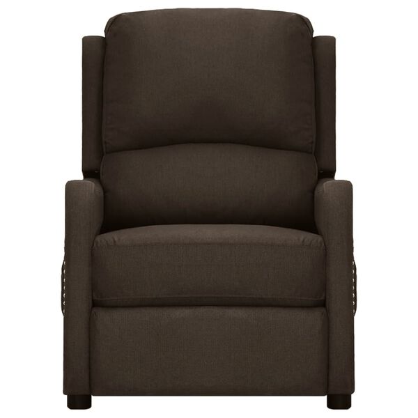 vidaXL Massagesessel mit Aufstehhilfe Dunkelbraun Stoff