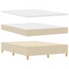 vidaXL Boxspringbett mit Matratze Creme 200 x 140 cm Stoff