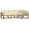 vidaXL Outdoor-Sofagarnitur mit Kissen 4 pcs Natur und Creme