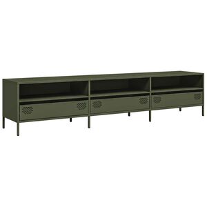 vidaXL TV-Schrank Olivgr&uuml;n 202x39x43,5 cm Kaltgewalzter Stahl