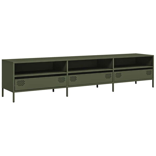 vidaXL TV-Schrank Olivgr&uuml;n 202x39x43,5 cm Kaltgewalzter Stahl
