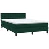 vidaXL Boxspringbett mit Matratze & LED Dunkelgr&uuml;n 160x220 cm Samt
