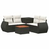 vidaXL Sofa Set 6 stk. Schwarz und Cremewei&szlig; Polyrattan und Stahl