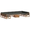 vidaXL Outdoor-Sofagarnitur 11 Stk. Natur und Anthrazit