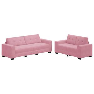 vidaXL Sofa 2 stk. Rosa Samt