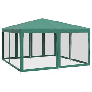 vidaXL Partyzelt mit 8 Mesh-Seitenteilen Gr&uuml;n 4x4 m HDPE