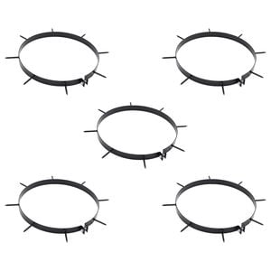 vidaXL Rasen-Aerator-Klemme mit Spikes 5 pcs Schwarz &Oslash; 300 mm Eisen
