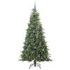 vidaXL K&uuml;nstlicher klappbarer Weihnachtsbaum Gr&uuml;n 210 cm PE und PVC