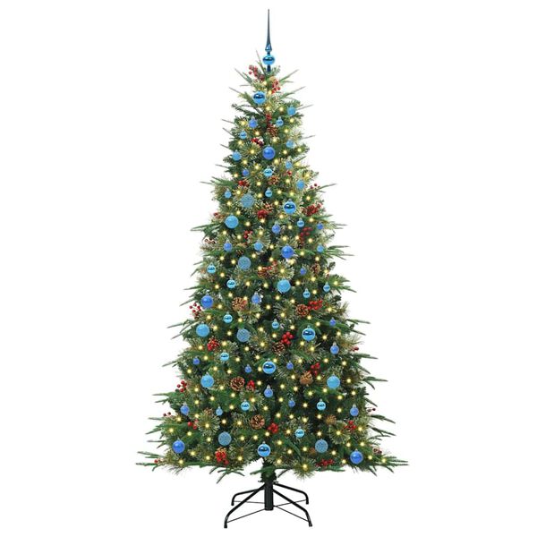 vidaXL K&uuml;nstlicher klappbarer Weihnachtsbaum Gr&uuml;n 210 cm PE und PVC