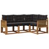 vidaXL Outdoor-Sofagarnitur mit Kissen 4 pcs Nat&uuml;rlich und Schwarz