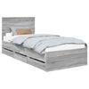 vidaXL Bettrahmen Graues Sonoma 90 x 190 cm Ingenieurs Holz