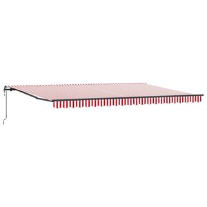 vidaXL Ausziehbare Markise Rot und Wei&szlig; 500 x 350 cm
