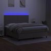 vidaXL Boxspringbett mit Matratze & LED Taupe 180x200 cm Stoff