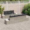 vidaXL Garten-Sofa-Set 8 pcs Hellgrau und Dunkelgrau Poly-Rattan
