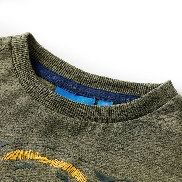 Kinder-Langarmshirt Khaki Melange 104