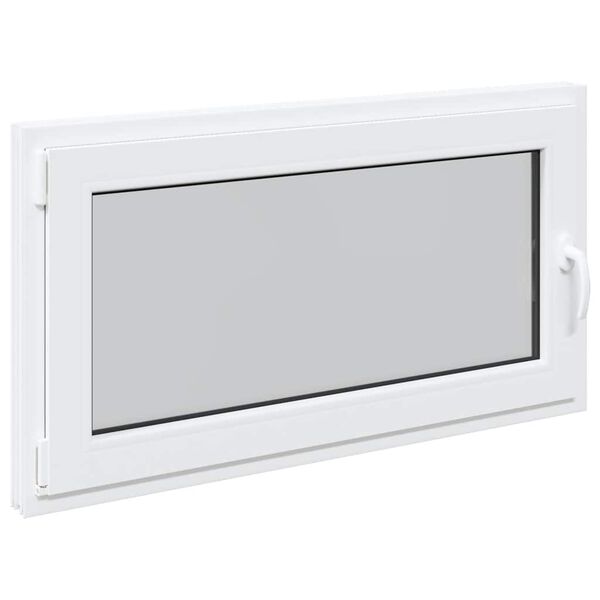 vidaXL Kellerfenster RISOR 110x50 cm Dreh Kipp DIN Links Weiß