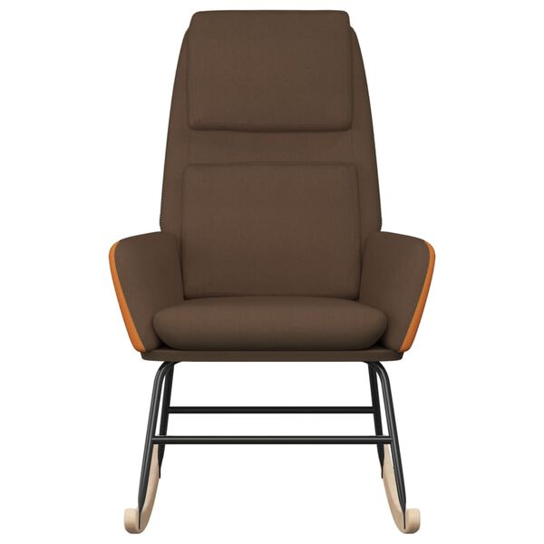 vidaXL Schaukelstuhl Braun Stoff